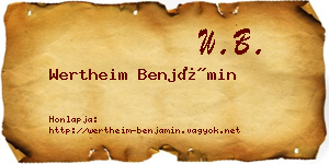 Wertheim Benjámin névjegykártya