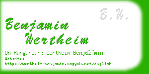 benjamin wertheim business card